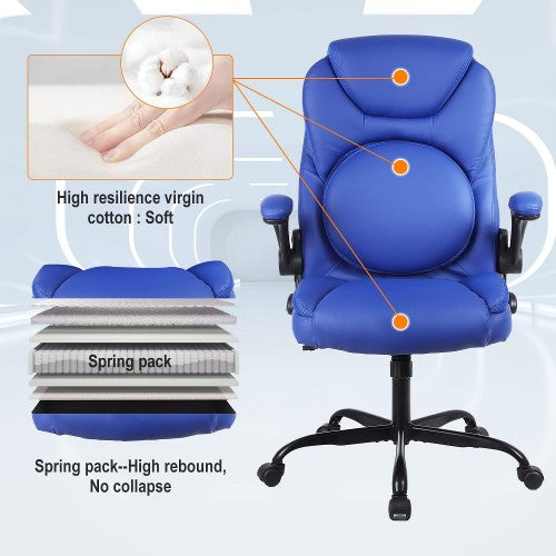 KASORIX Ergonomic Office Chair, Adjustable Swivel Chair with PU Leather, High-Back Lumbar Support, Flip-Up Armrests for Home, Office KASORIX Ergonomic Office Chair, Adjustable Swivel Chair with PU Leather, High-Back Lumbar Support, Flip-Up Armrests for Home, Office